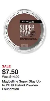 Ulta Beauty Maybelline Super Stay Up to 24HR Hybrid Powder-Foundation offer