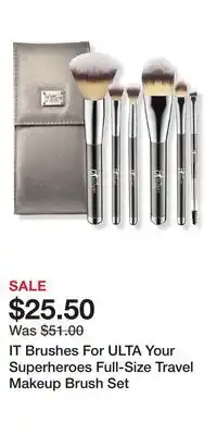 Ulta Beauty IT Brushes For ULTA Your Superheroes Full-Size Travel Makeup Brush Set offer