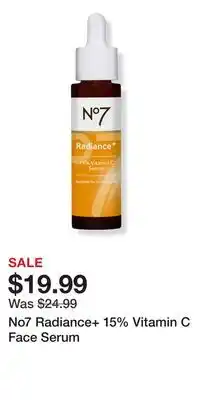Ulta Beauty No7 Radiance+ 15% Vitamin C Face Serum offer