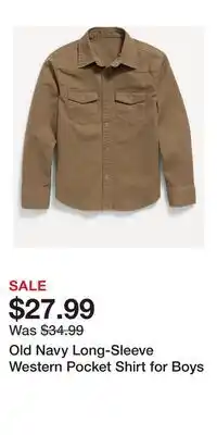Old Navy Old Navy Long-Sleeve Western Pocket Shirt for Boys offer