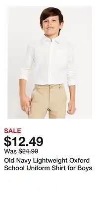 Old Navy Old Navy Lightweight Oxford School Uniform Shirt for Boys offer