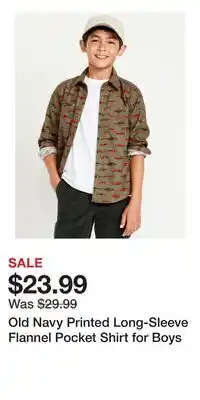 Old Navy Old Navy Printed Long-Sleeve Flannel Pocket Shirt for Boys offer