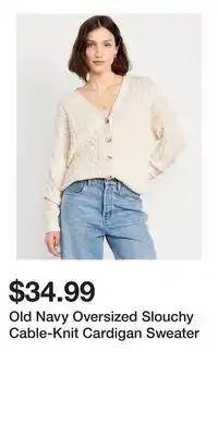 Old Navy Old Navy Oversized Slouchy Cable-Knit Cardigan Sweater offer