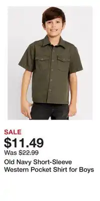 Old Navy Old Navy Short-Sleeve Western Pocket Shirt for Boys offer