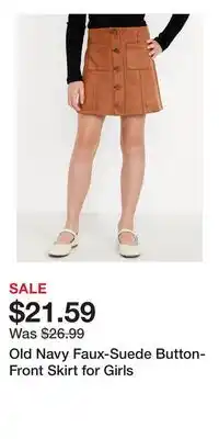 Old Navy Old Navy Faux-Suede Button-Front Skirt for Girls offer