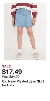 Old Navy Old Navy Pleated Jean Skirt for Girls offer