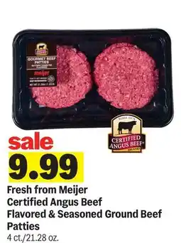 Meijer Fresh from Meijer Certified Angus Beef Flavored & Seasoned Ground Beef Patties offer