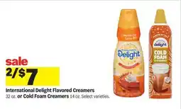 Meijer International Delight Flavored Creamers 32 oz. or Cold Foam Creamers 14 oz offer