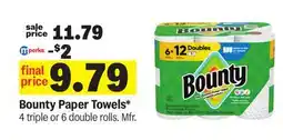 Meijer Bounty Paper Towels offer