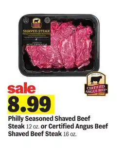 Meijer Philly Seasoned Shaved Beef Steak 12 oz. or Certified Angus Beef Shaved Beef Steak 16 oz offer