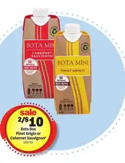 Meijer Bota Box Pinot Grigio or Cabernet Sauvignon offer