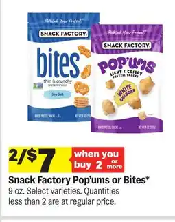 Meijer Snack Factory Pop' ums or Bites offer