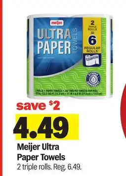 Meijer Meijer Ultra Paper Towels offer