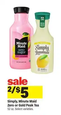 Meijer Simply, Minute Maid Zero or Gold Peak Tea offer