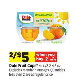 Meijer Dole Fruit Cups offer
