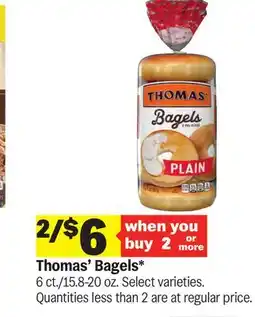 Meijer Thomas' Bagels offer