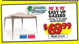Ollie's Sarasota 10' x 10' Breeze EASY UP GAZEBO offer