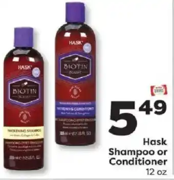 Weis Markets Hask Shampoo or Conditioner offer