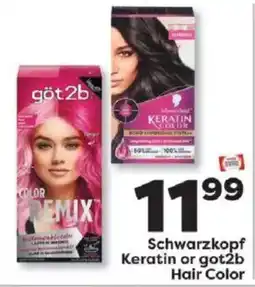 Weis Markets Schwarzkopf Keratin or got2b Hair Color offer