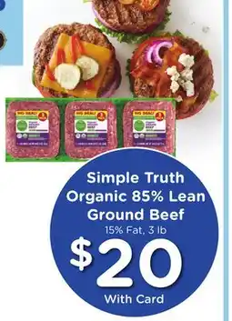 Ralphs Simple Truth Organic 85% Lean Ground Beef offer