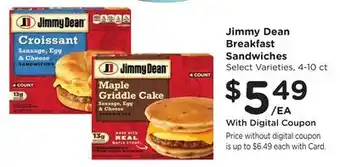 Ralphs Jimmy Dean Breakfast Sandwiches offer
