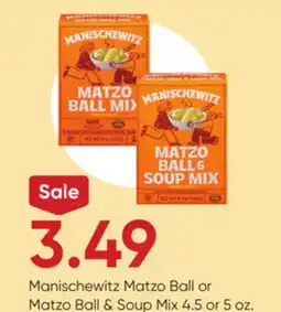 Stater Bros Manischewitz Matzo Ball or Matzo Ball & Soup Mix offer