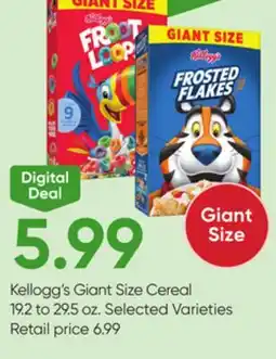 Stater Bros Kellogg's Giant Size Cereal offer