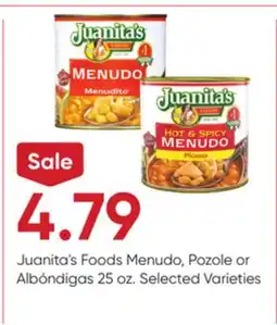 Stater Bros Juanita's Foods Menudo, Pozole or Albóndigas offer