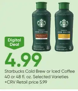 Stater Bros Starbucks Cold Brew or Iced Coffee offer