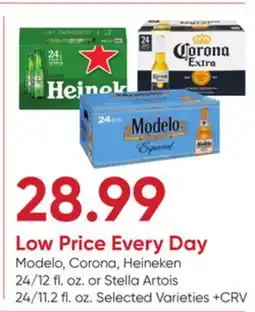 Stater Bros Modelo, Corona, Heineken 24/12 fl. oz. or Stella Artois 24/11.2 fl. oz offer