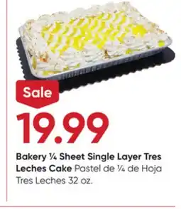 Stater Bros Bakery ¼ Sheet Single Layer Tres Leches Cake offer