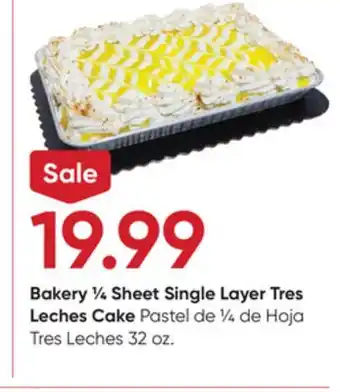 Stater Bros Bakery ¼ Sheet Single Layer Tres Leches Cake offer