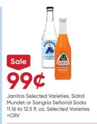 Stater Bros Jarritos Selected Varieties, Sidral Mundet or Sangría Señorial Soda offer