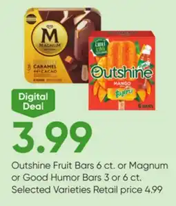 Stater Bros Outshine Fruit Bars 6 ct. or Magnum or Good Humor Bars 3 or 6 ct offer