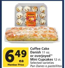Albertsons Coffee Cake Danish 11 oz. or overjoyed Mini Cupcakes 12 ct offer