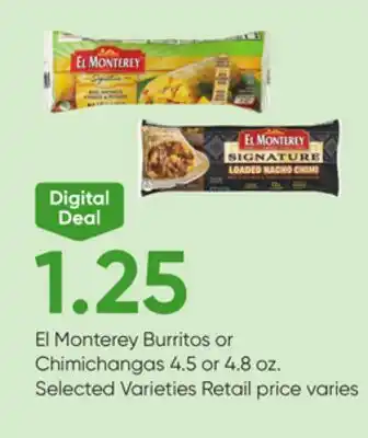 Stater Bros El Monterey Burritos or Chimichangas offer
