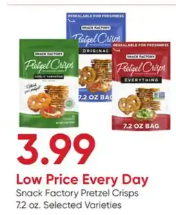 Stater Bros Snack Factory Pretzel Crisps offer