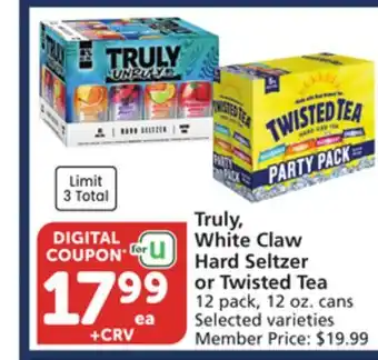 Albertsons Truly, White Claw Hard Seltzer or Twisted Tea offer