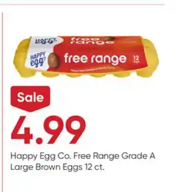 Stater Bros Happy Egg Co. Free Range Grade A Large Brown Eggs offer