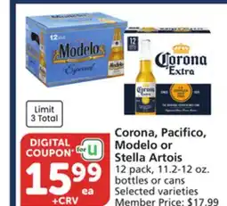 Albertsons Corona, Pacifico, Modelo or Stella Artois offer