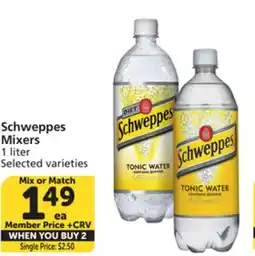 Albertsons Schweppes Mixers offer