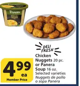 Albertsons Chicken Nuggets 20 pc. or Panera Soup 16 oz offer