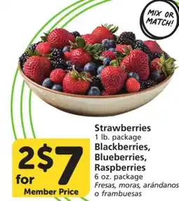 Albertsons Strawberries 1 lb. package Blackberries, Blueberries, Raspberries 6 oz. package offer