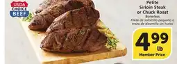 Vons Petite Sirloin Steak or Chuck Roast offer