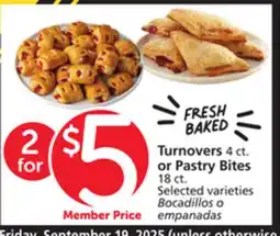 Vons Turnovers 4 ct. or Pastry Bites 18 ct offer