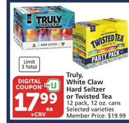 Vons Truly, White Claw Hard Seltzer or Twisted Tea offer
