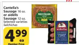 Vons Cantella's Sausage 16 oz. or aidells Sausage 12 oz offer