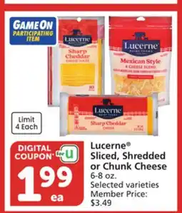 Vons Lucerne Sliced, Shredded or Chunk Cheese offer