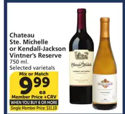 Vons Chateau Ste. Michelle or Kendall-Jackson Vintner's Reserve offer