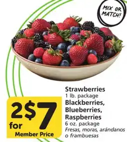 Vons Strawberries 1 lb. package Blackberries, Blueberries, Raspberries 6 oz. package offer